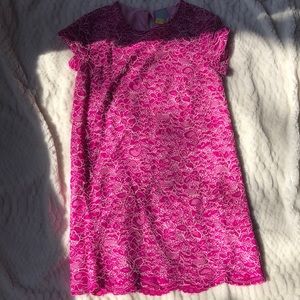 Pink Lace Floral Dress